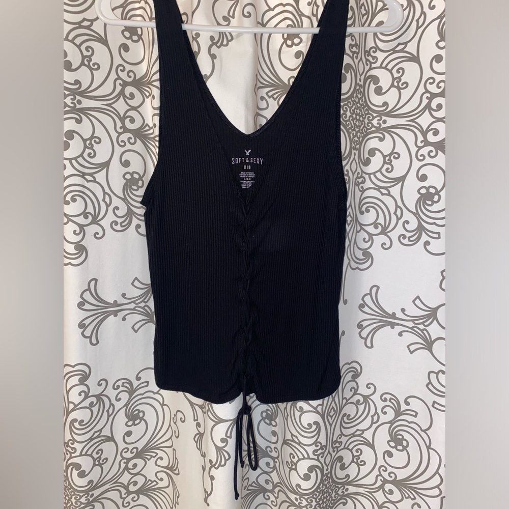 American Eagle Rib Soft & Sexy lace down tank top